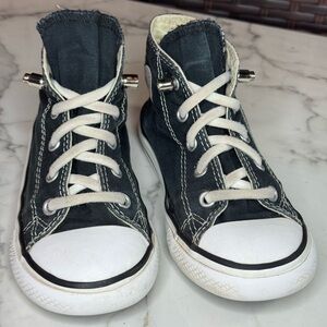 Black High-Top Sneakers with White Laces